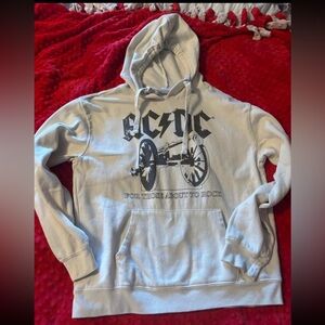 AC/DC White Hoodie with Black Print